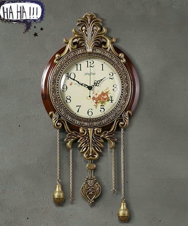 古典壁掛時計デラックスクロック レトロ 振り子時計 実木 静音リビング