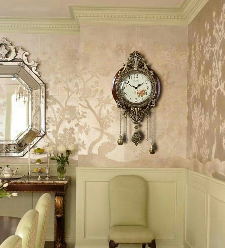 古典壁掛時計デラックスクロック レトロ 振り子時計 実木 静音リビング