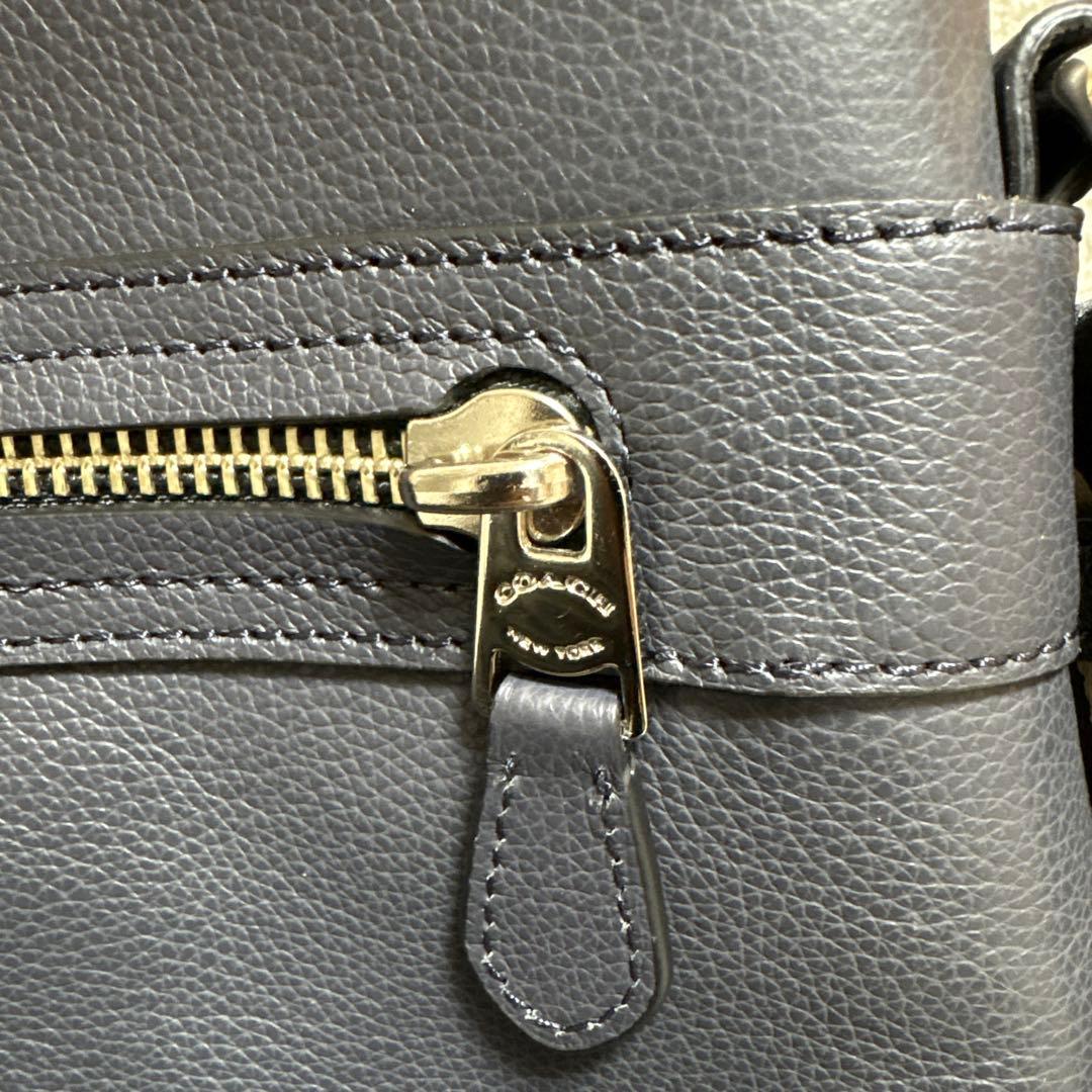 COACH ネイビー 紺 レザー メッセンジャーバッグ ショルダーバッグ