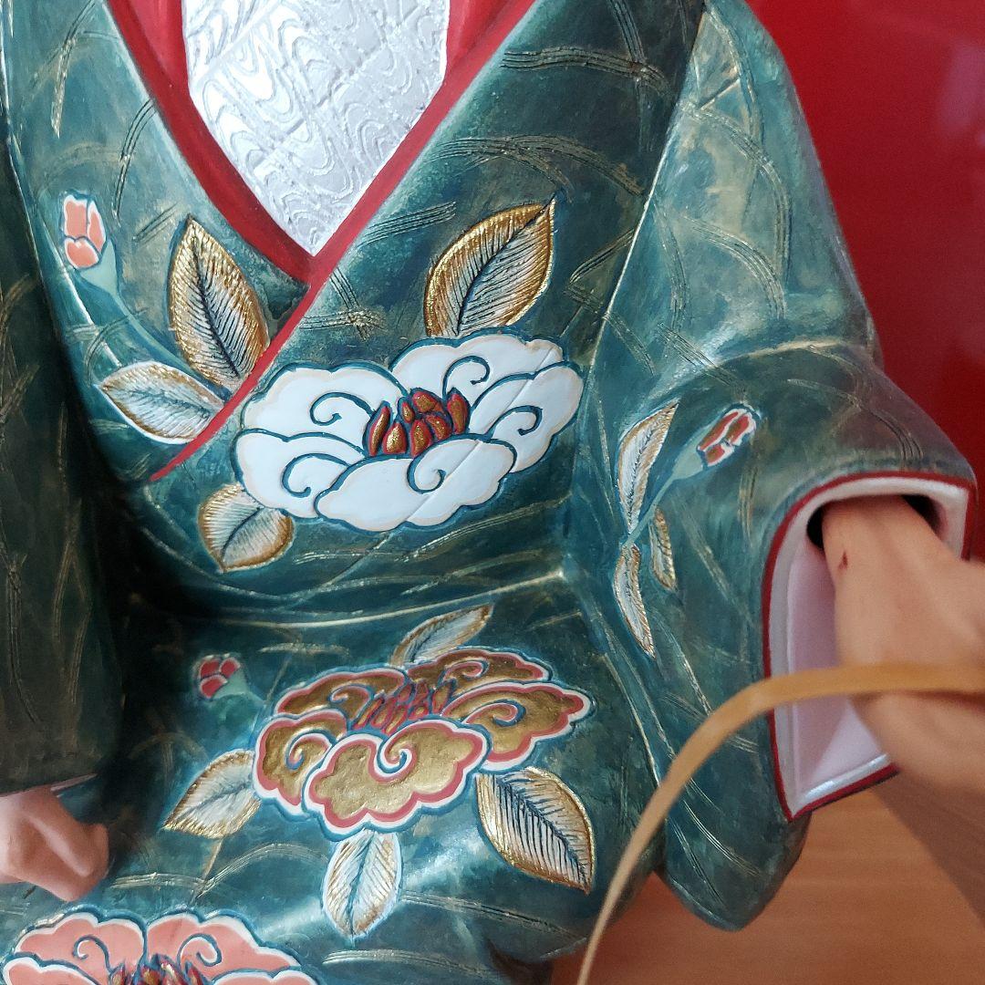 井上 あき子作 博多人形『花篭』置物 陶器