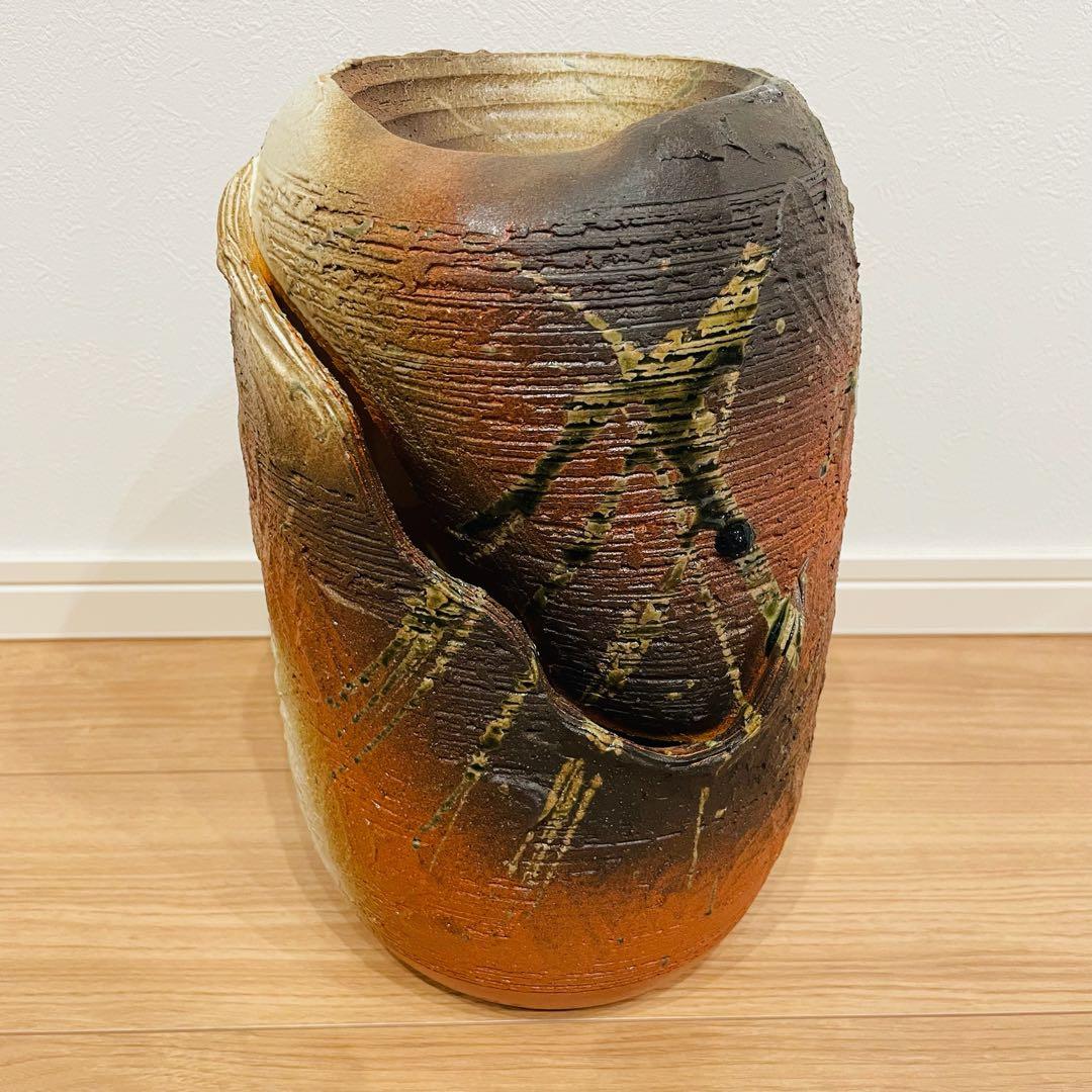 長期保管未使用品 信楽焼 つくばい 電動つくばい 竹柄杓 和風 通電確認済み