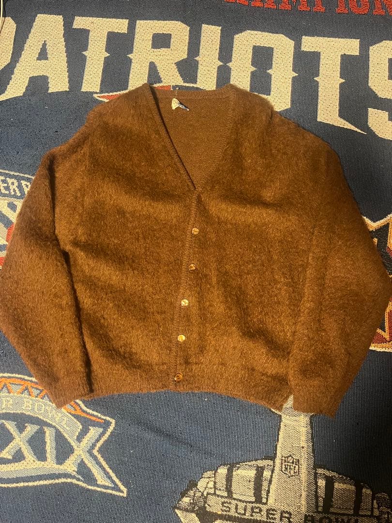 60s Brent ブラウン モヘアカーディガン