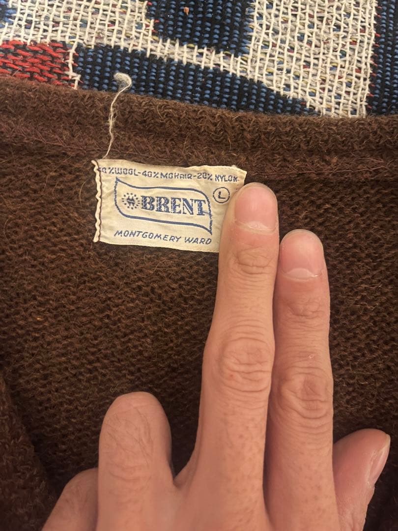 60s Brent ブラウン モヘアカーディガン