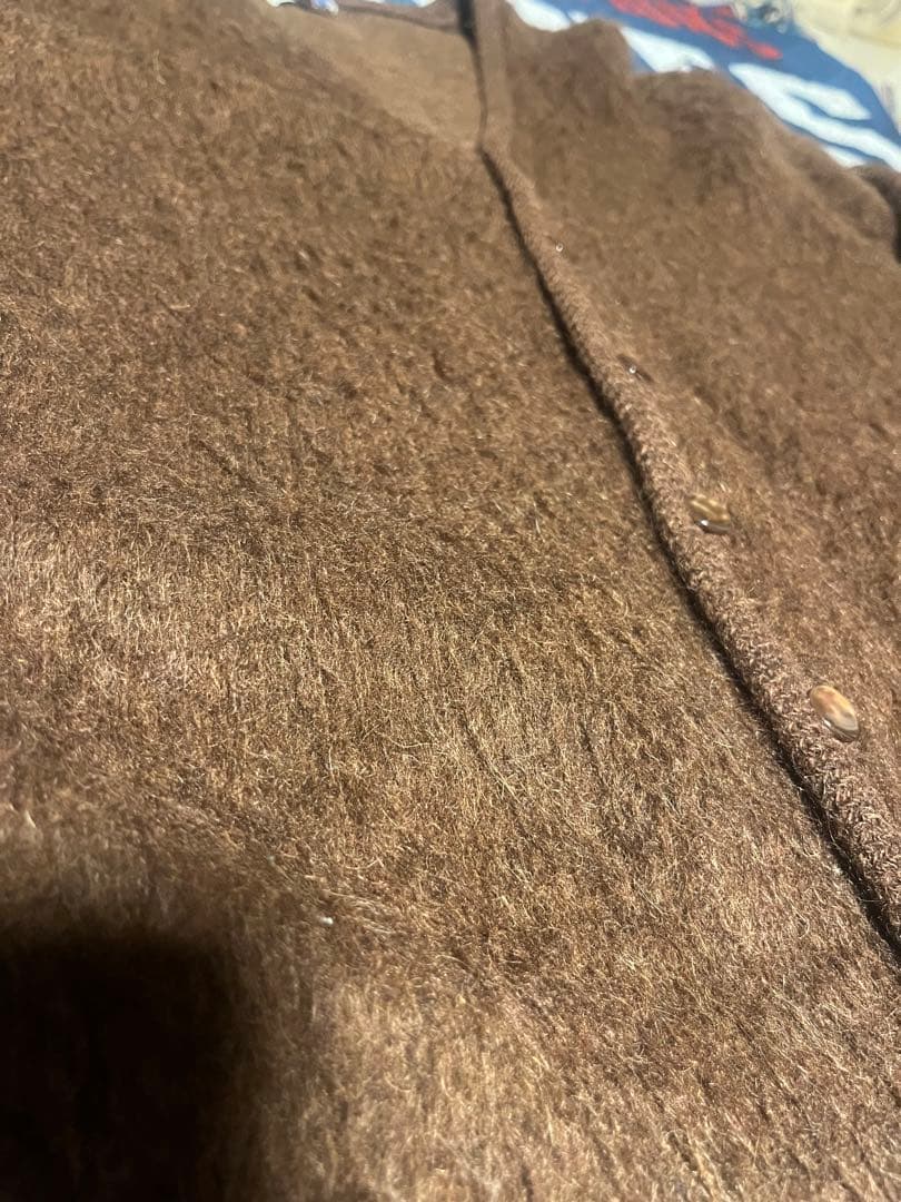 60s Brent ブラウン モヘアカーディガン