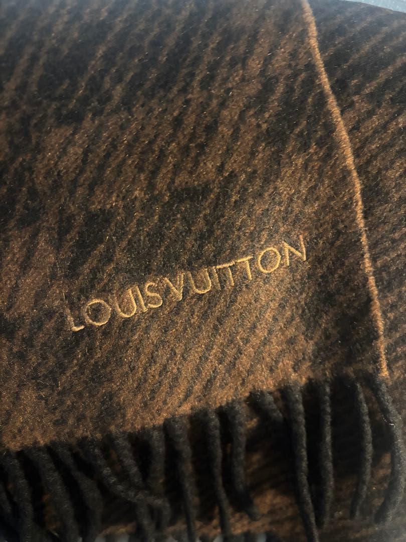 LOUIS VUITTON カシミヤマフラー ブラウン系