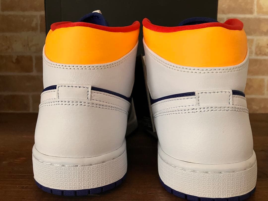 靴 NIKE AIR JORDAN 1 MID WHITE NAVY YELLOW