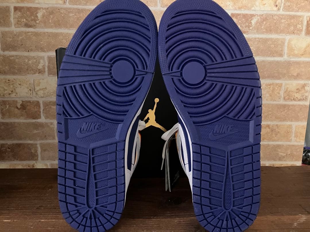 靴 NIKE AIR JORDAN 1 MID WHITE NAVY YELLOW