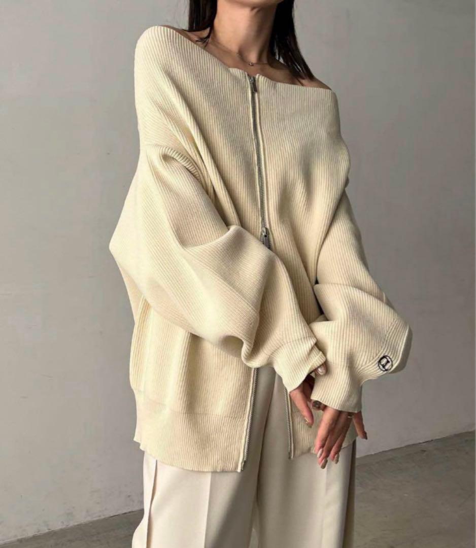 C.L Wジップボートネックニット カプリシュレマージュ