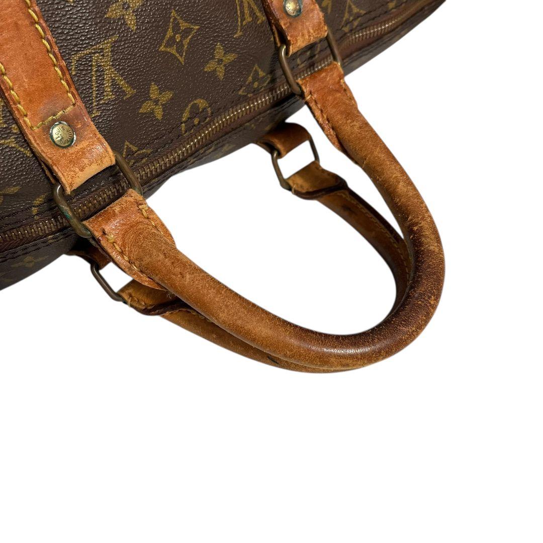 鑑定済　ルイヴィトン　キーポル50　モノグラム　ボストンバッグ　ブラウン　旅行用
