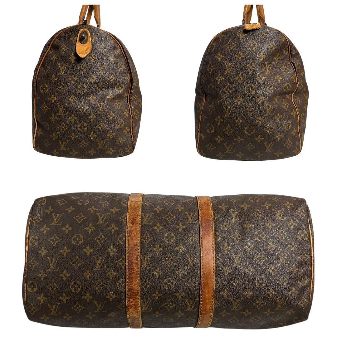 鑑定済　ルイヴィトン　キーポル50　モノグラム　ボストンバッグ　ブラウン　旅行用