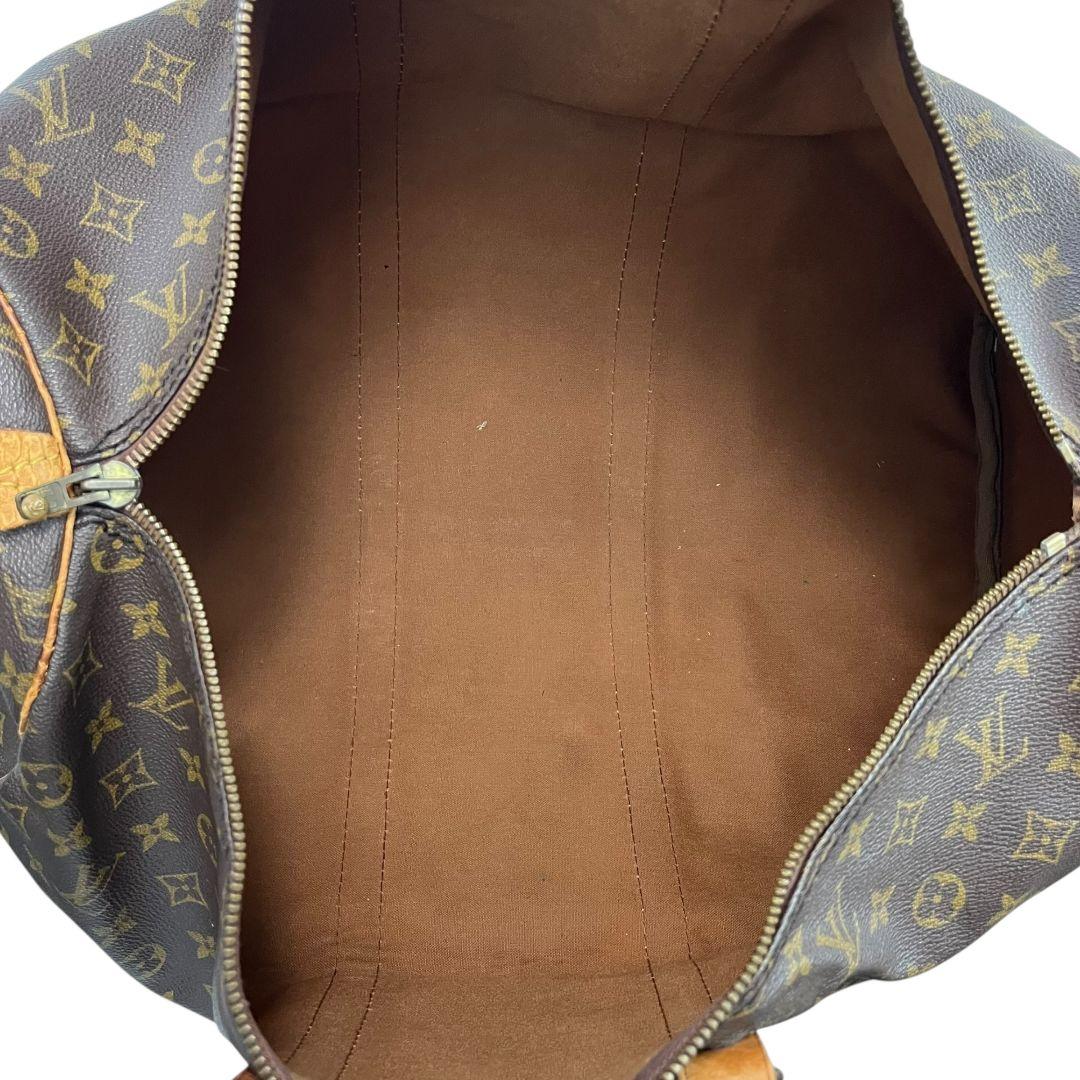 鑑定済　ルイヴィトン　キーポル50　モノグラム　ボストンバッグ　ブラウン　旅行用