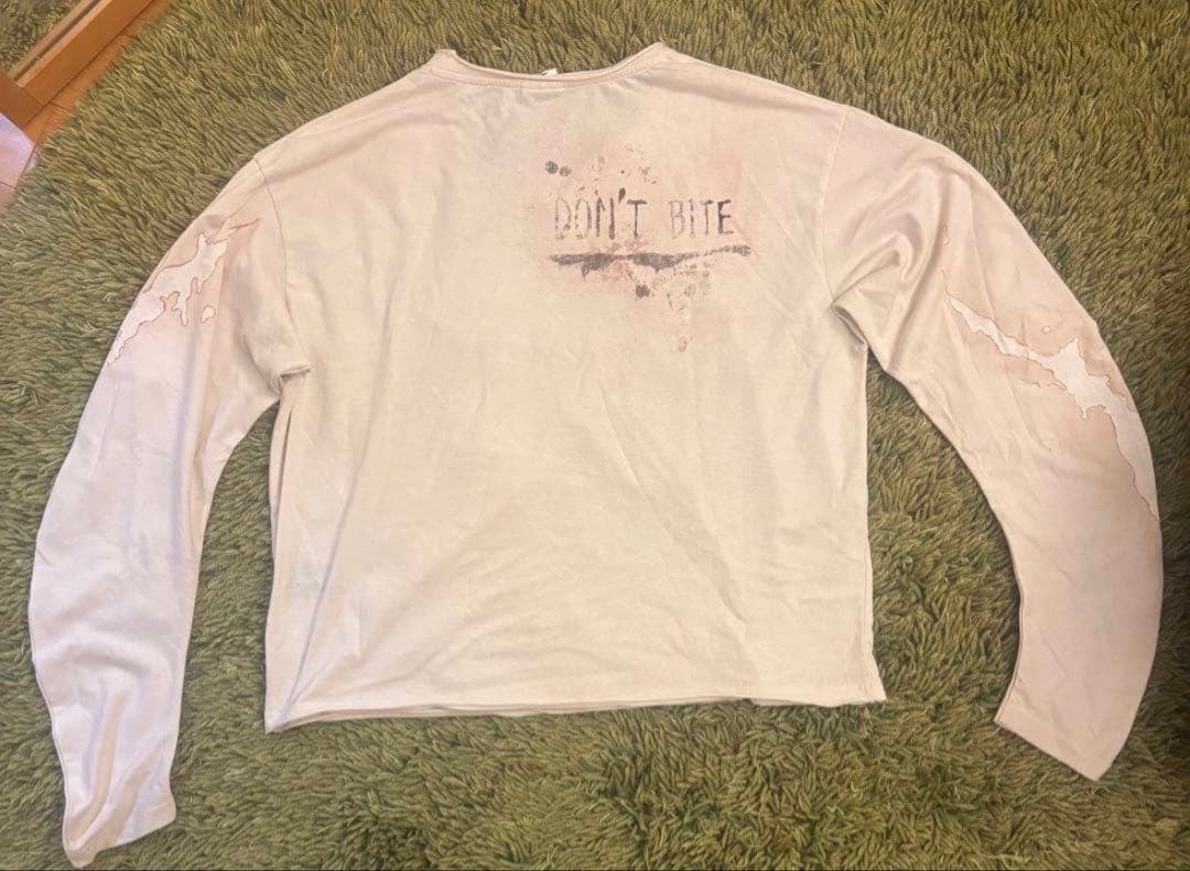 EMOBROTHER アートプリント ホワイト長袖カットソー