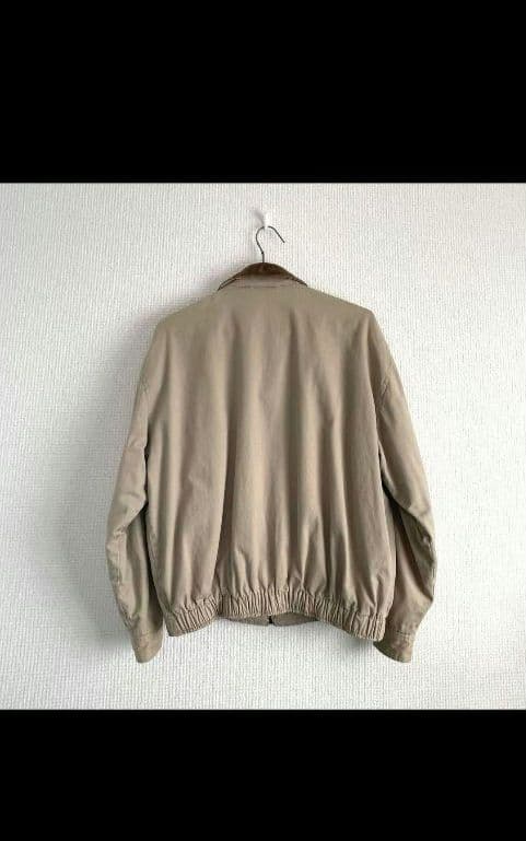 ラルフローレン　スイングトップ　短丈　襟コーデュロイ　ベージュ　裏地チェック