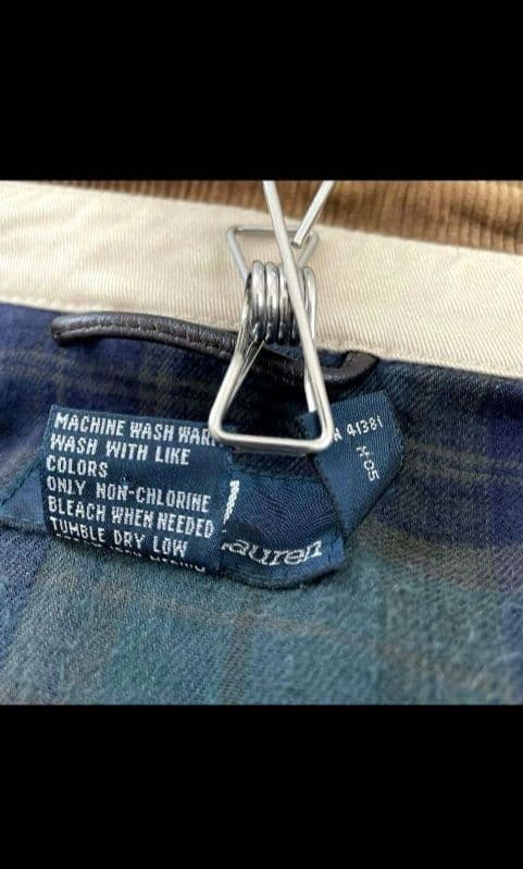 ラルフローレン　スイングトップ　短丈　襟コーデュロイ　ベージュ　裏地チェック