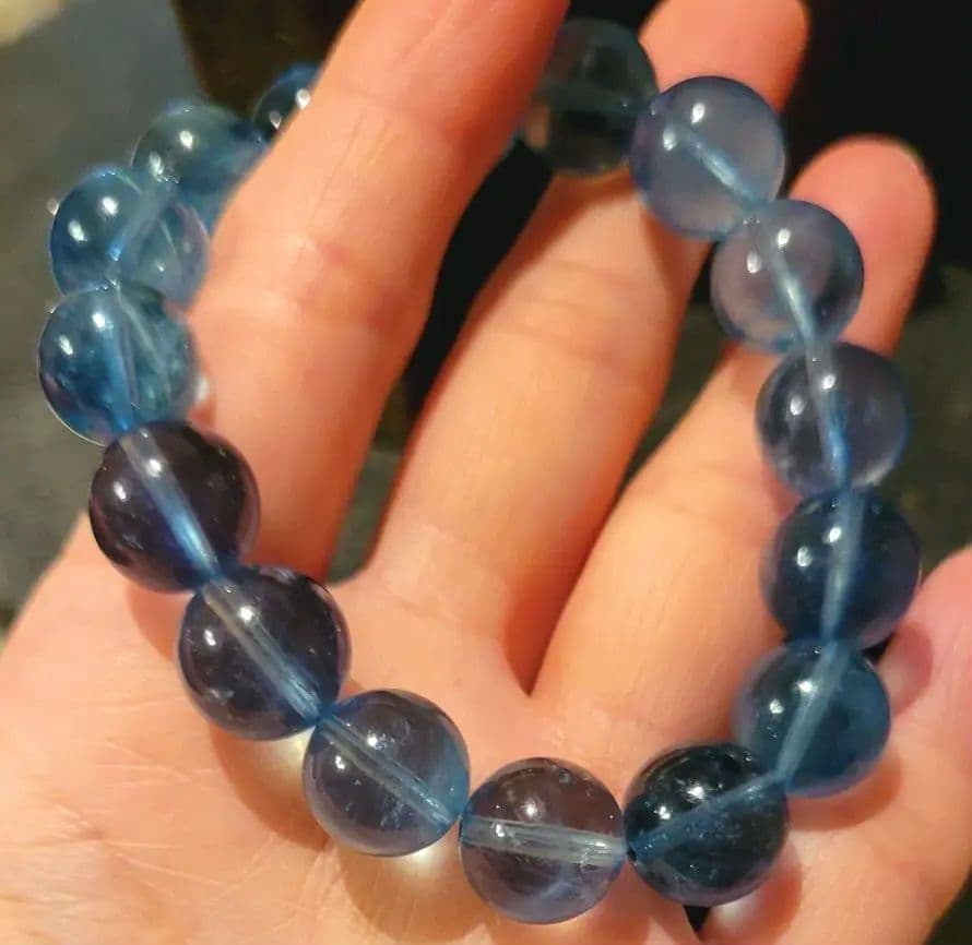 ＊最高峰＊天使の石＊ディープサンタマリアアクアマリン ブレスレット大玉約12mm