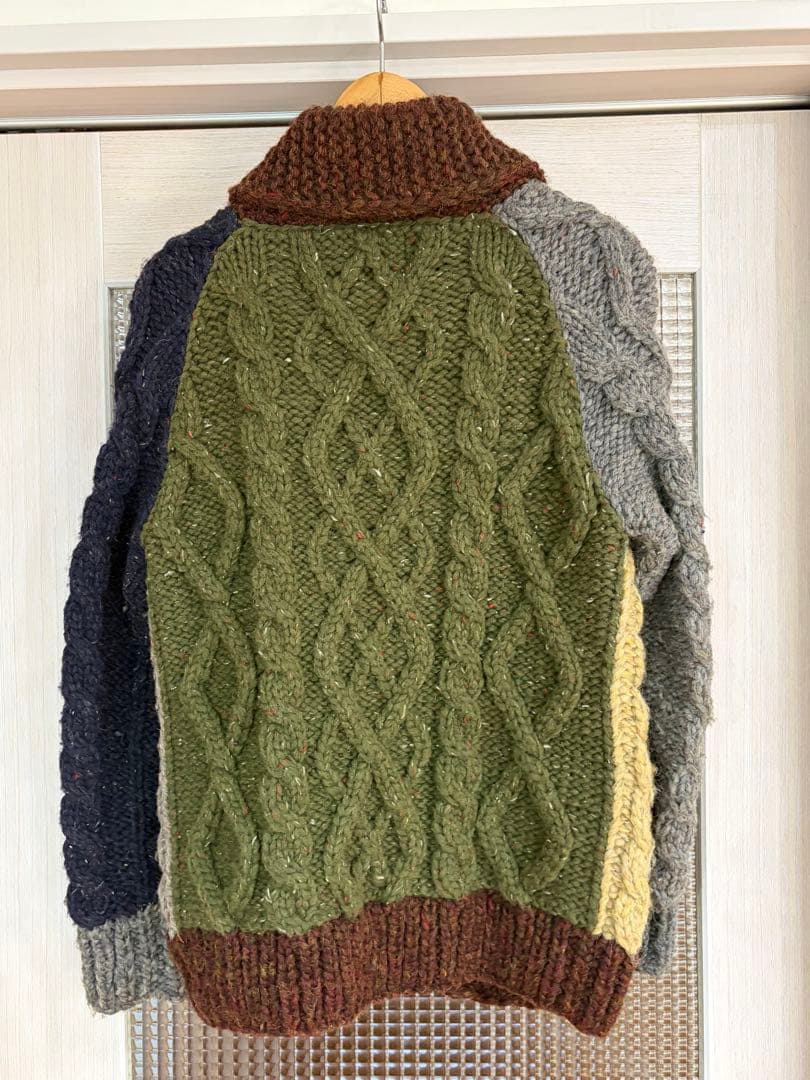 カウチンセーター　KANATA ケーブル編みカーディガン ろーぐす