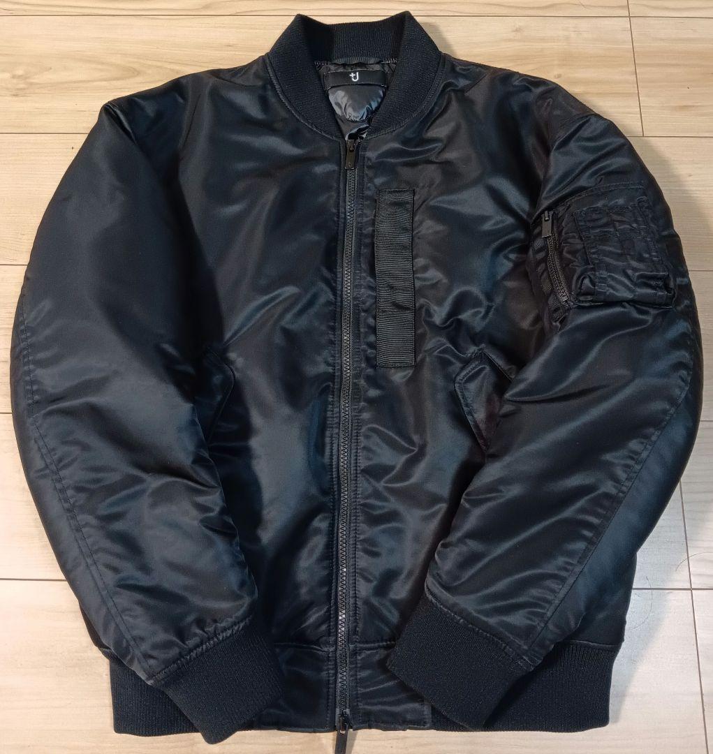 美品ユニクロ+J ハイブリッドダウンオーバーサイズMA-1ブルゾン M ブラック