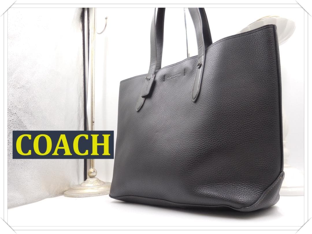 ✨COACH　コーチ　ゴッサムトート　レザー　ビジネス　A4 バッグ　ブラック