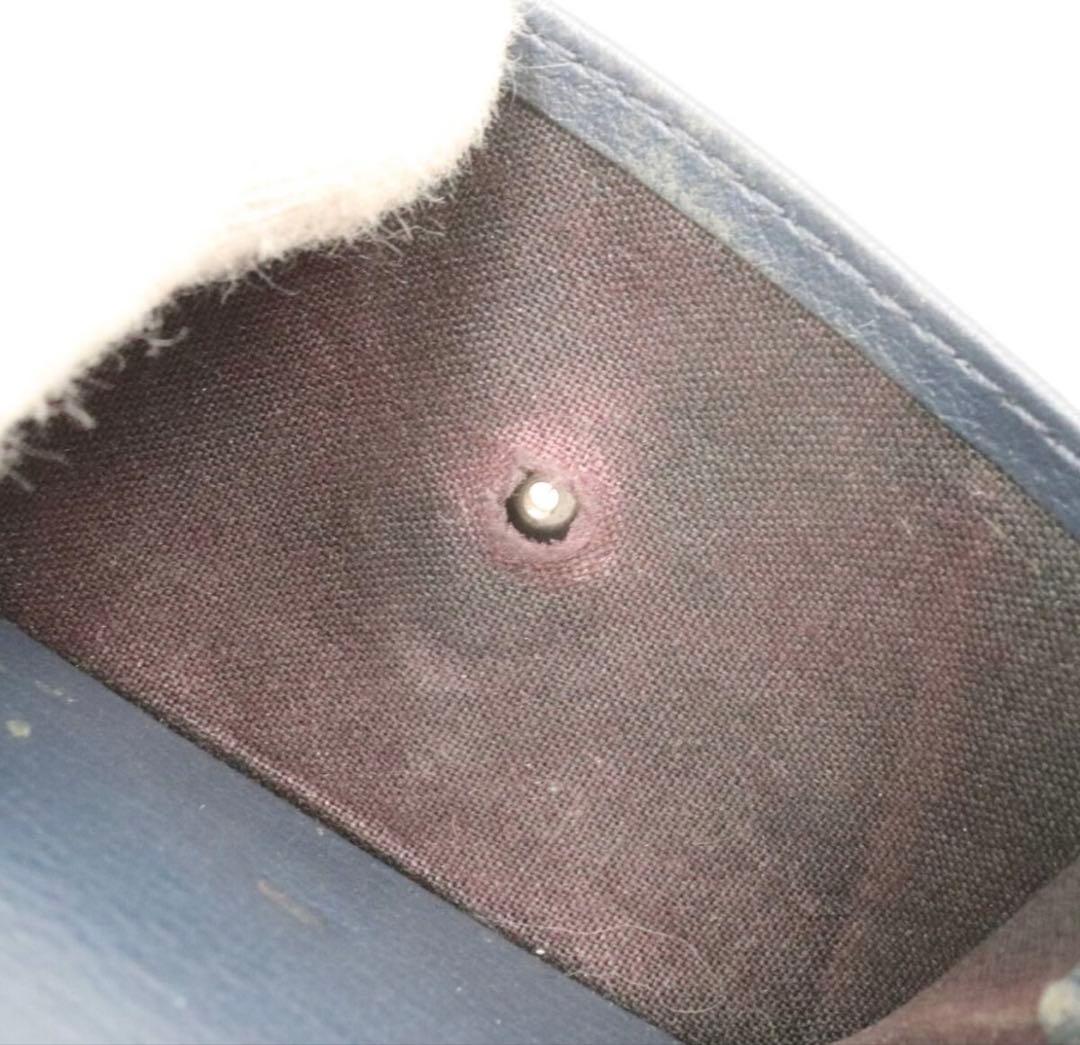 バレンシアガ　三つ折り　財布　ミニウォレット　レザー　ネイビー