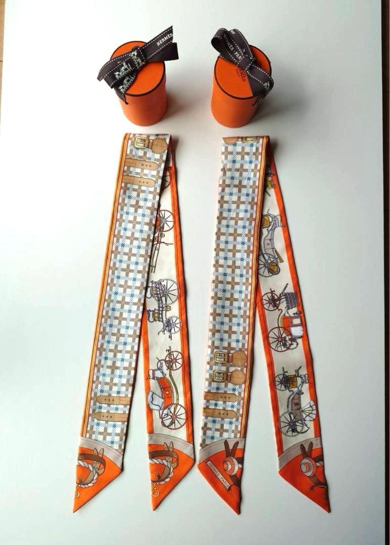 【美品】エルメス ツイリー 馬車の変遷　(一本のみ)