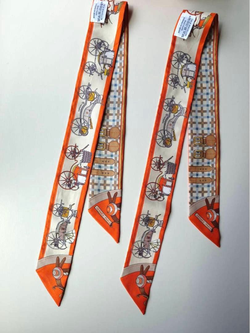 【美品】エルメス ツイリー 馬車の変遷　(一本のみ)