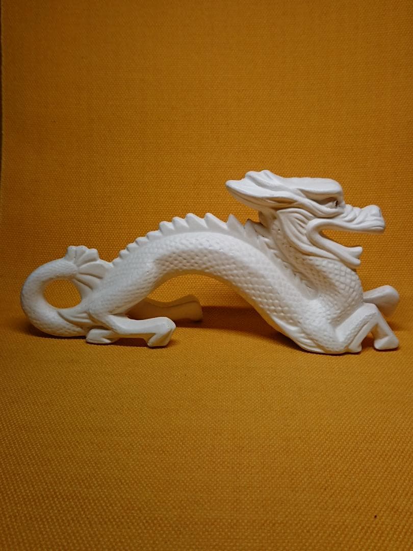 龍　白龍　陶器　オブジェ　置物　インテリア　工芸品　美術品　A1088