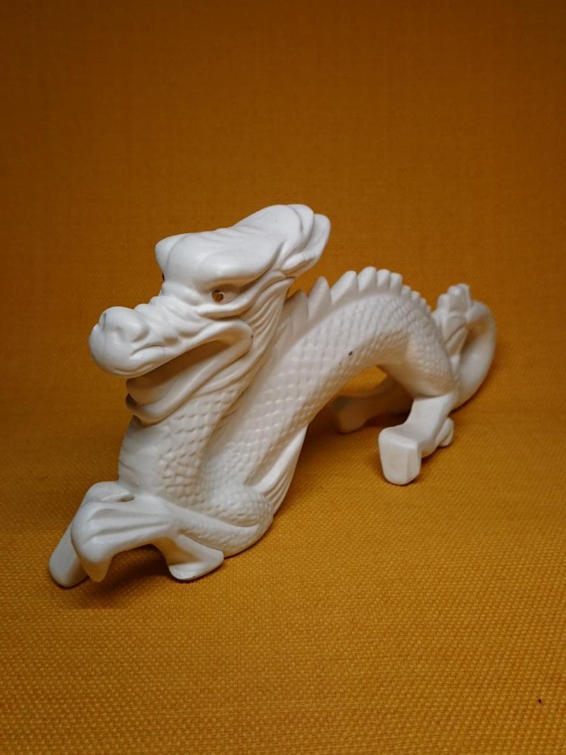 龍　白龍　陶器　オブジェ　置物　インテリア　工芸品　美術品　A1088
