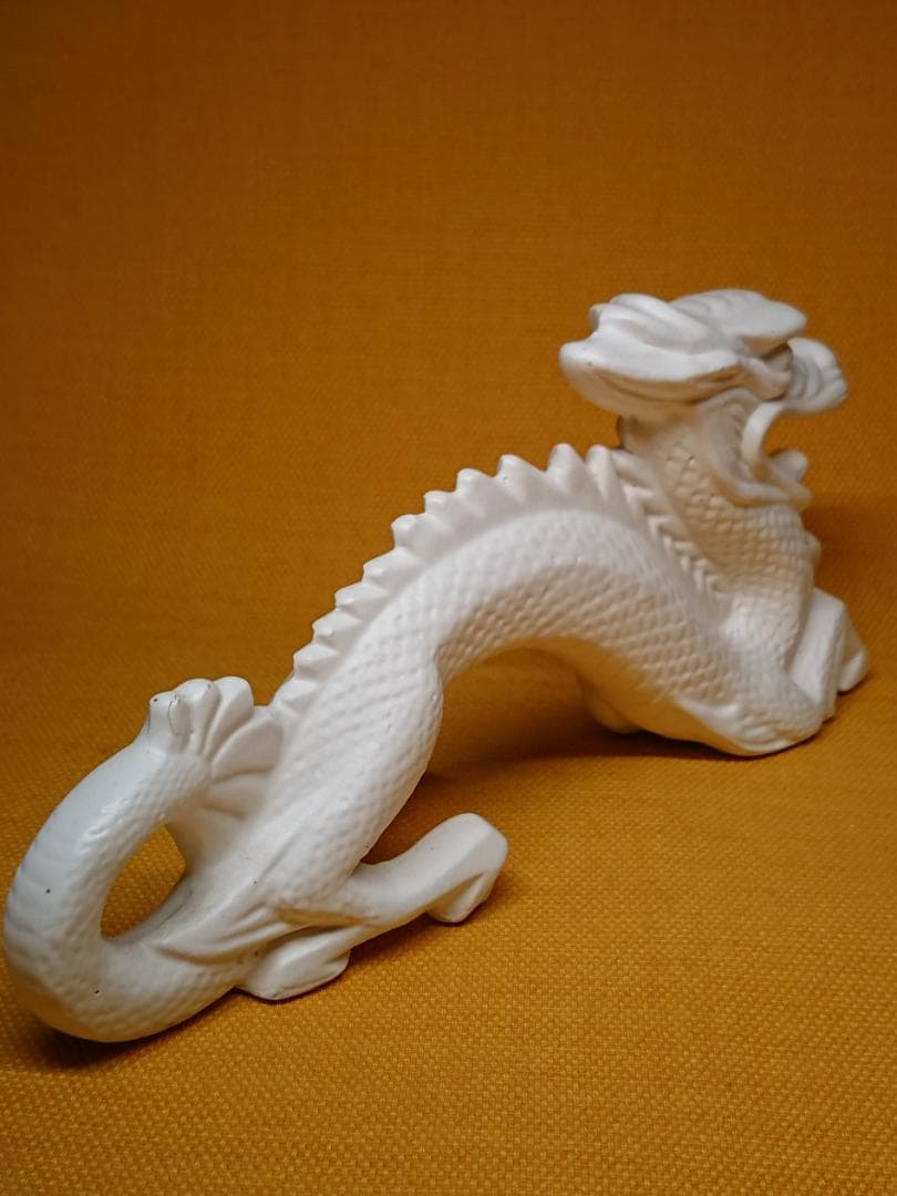 龍　白龍　陶器　オブジェ　置物　インテリア　工芸品　美術品　A1088