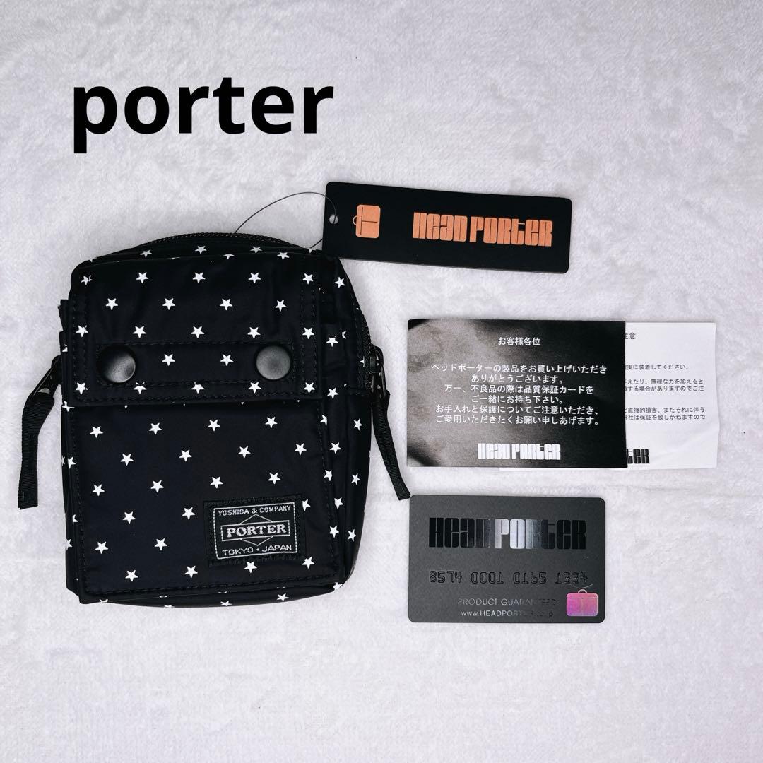 (極美品) HEAD PORTER スター柄　ショルダーバッグ　カメラ収納