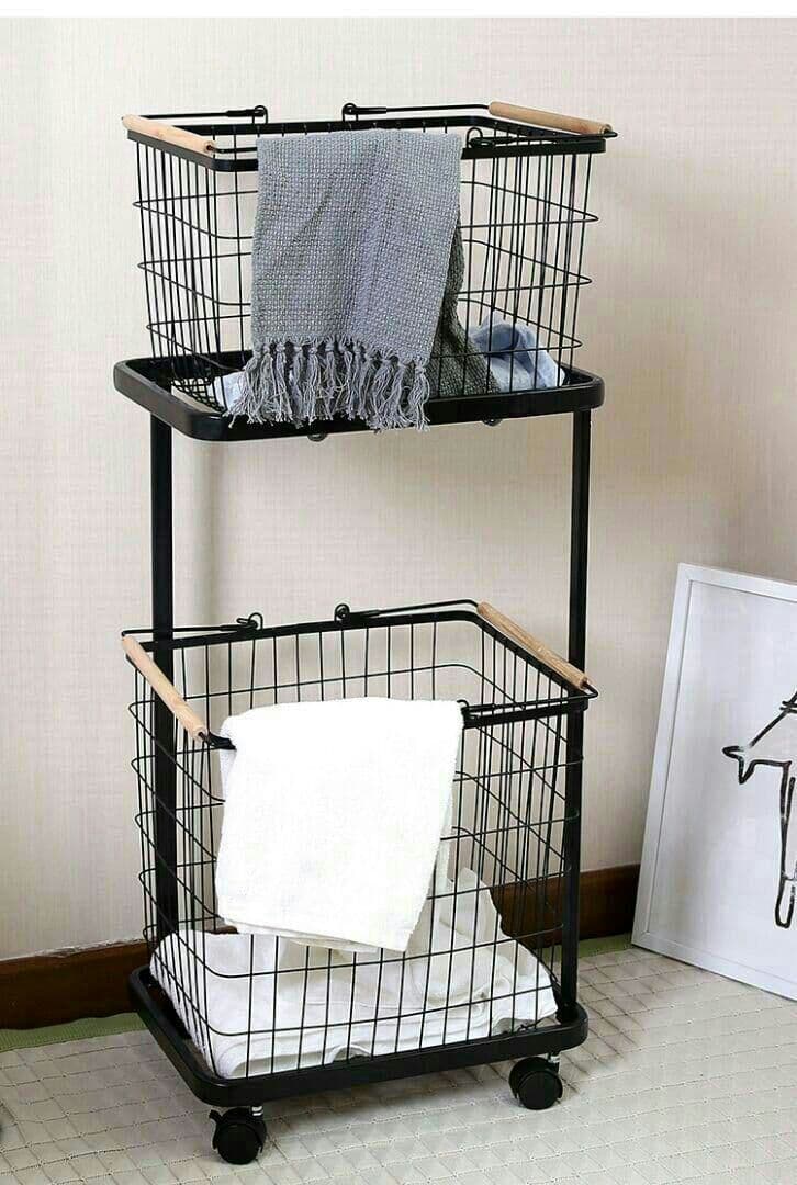 多機能汚れた衣類収納バスケット 洗濯かご2