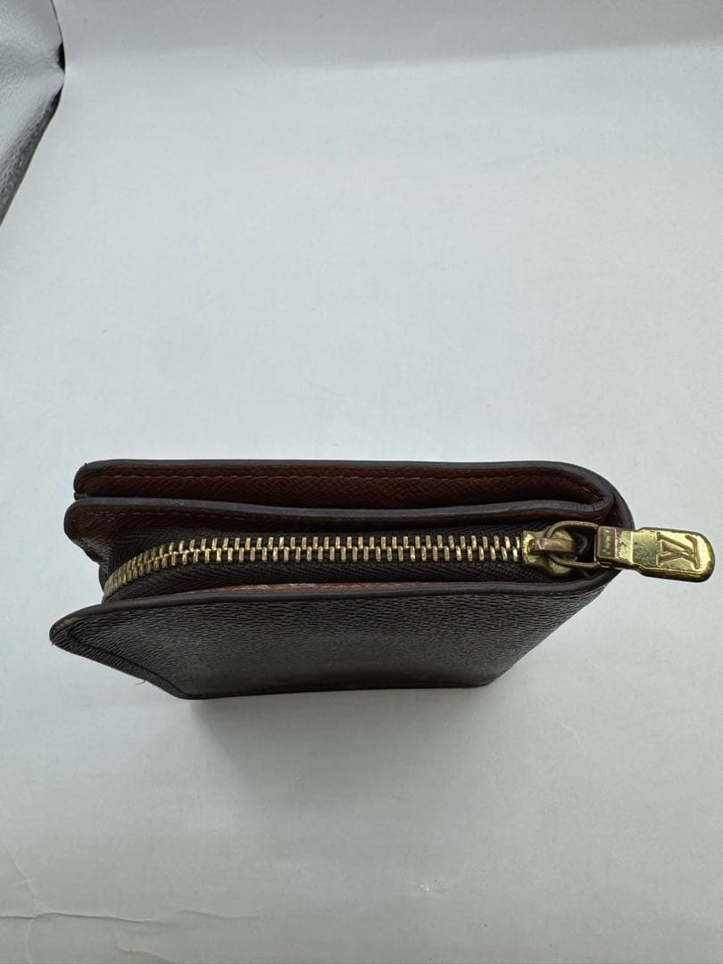 ルイヴィトン モノグラム コンパクトジップ 二つ折り 財布 茶色