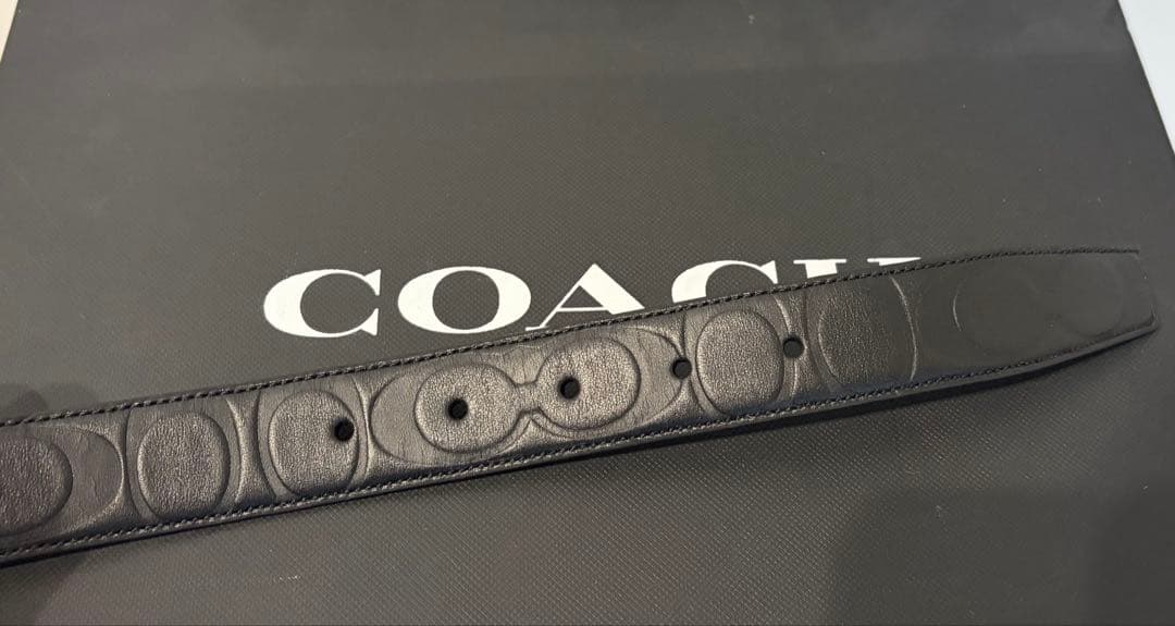 COACH ブラックレザー ベルト　リバーシブルベルト