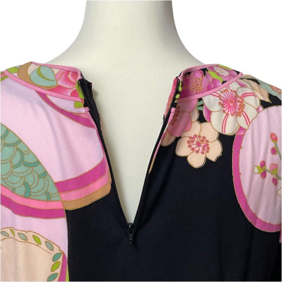 レオナールファッション【38/M】カンカン素材　半袖　トップス　極美品　トリム