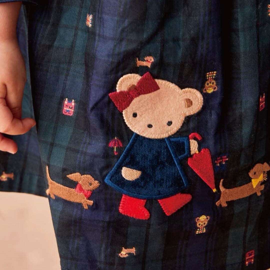 ファミリア　familiar 長袖プリントワンピース 100cm