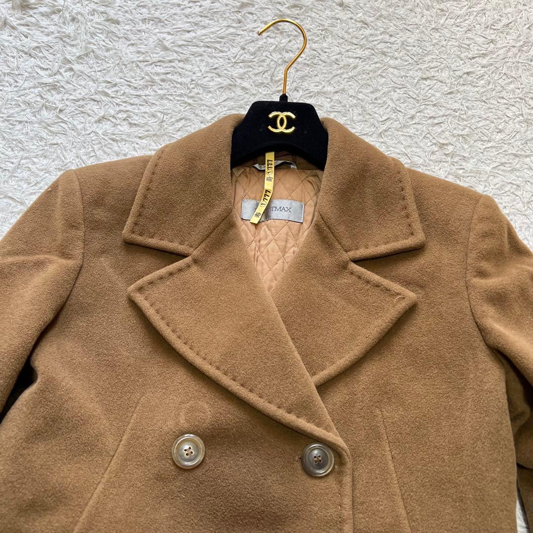 マックスマーラ カシミヤ アンゴラ ピーコート キャメル 42サイズ XL