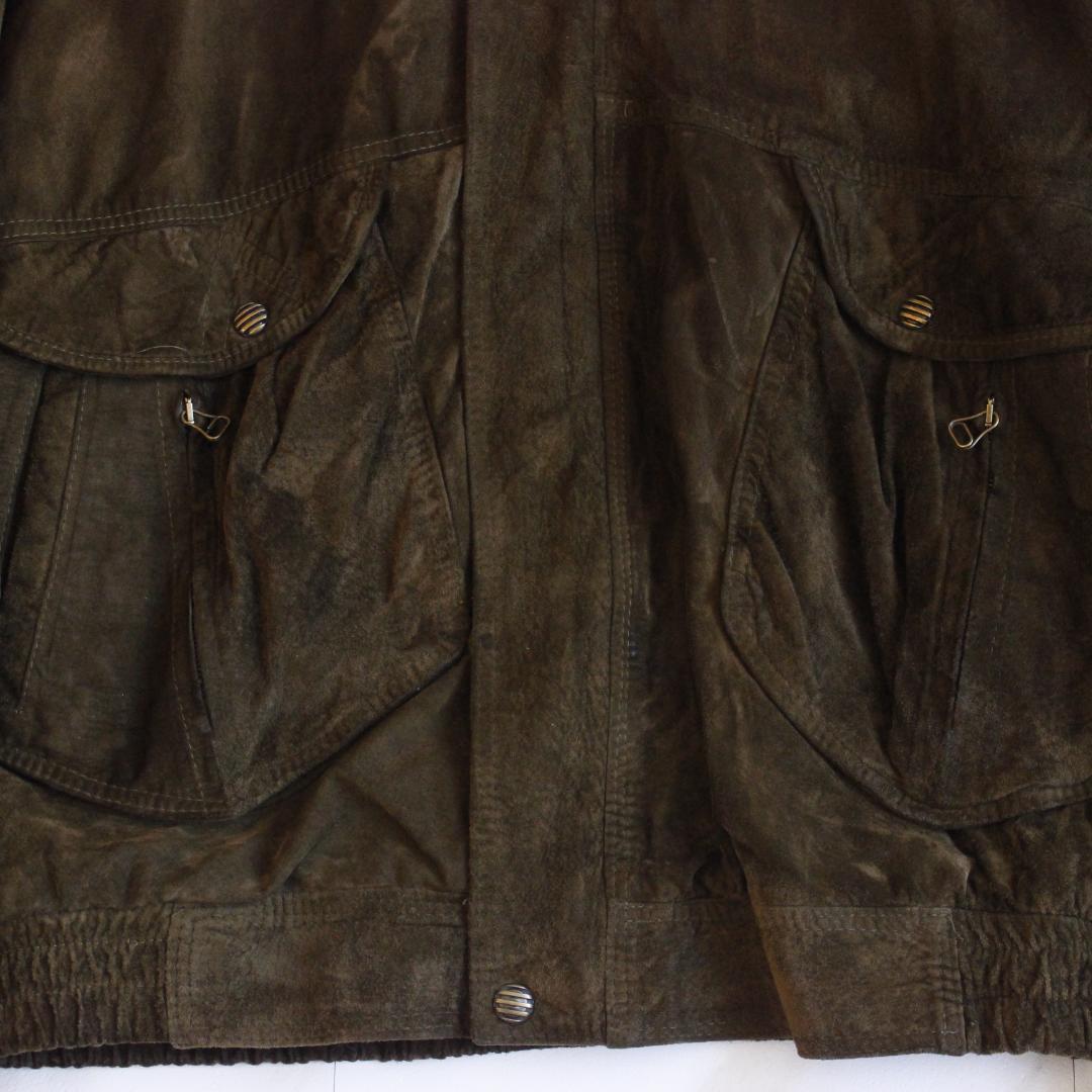 SAHARA WEAR vera pelle スエードブルゾン 3L カーキ