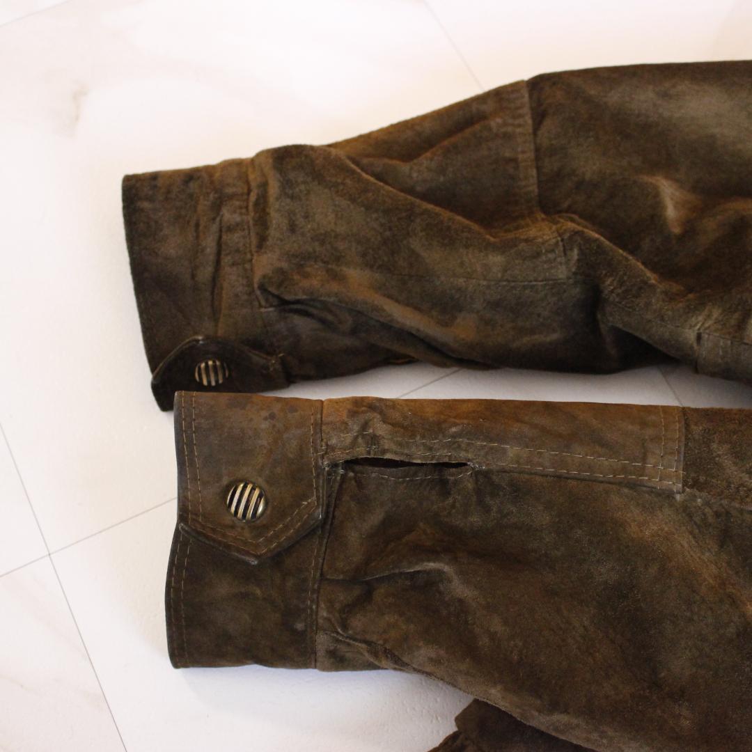 SAHARA WEAR vera pelle スエードブルゾン 3L カーキ