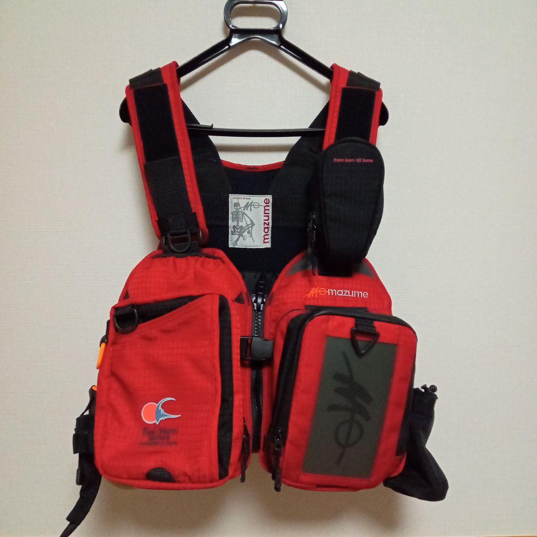 mazume フィッシングベスト レッド