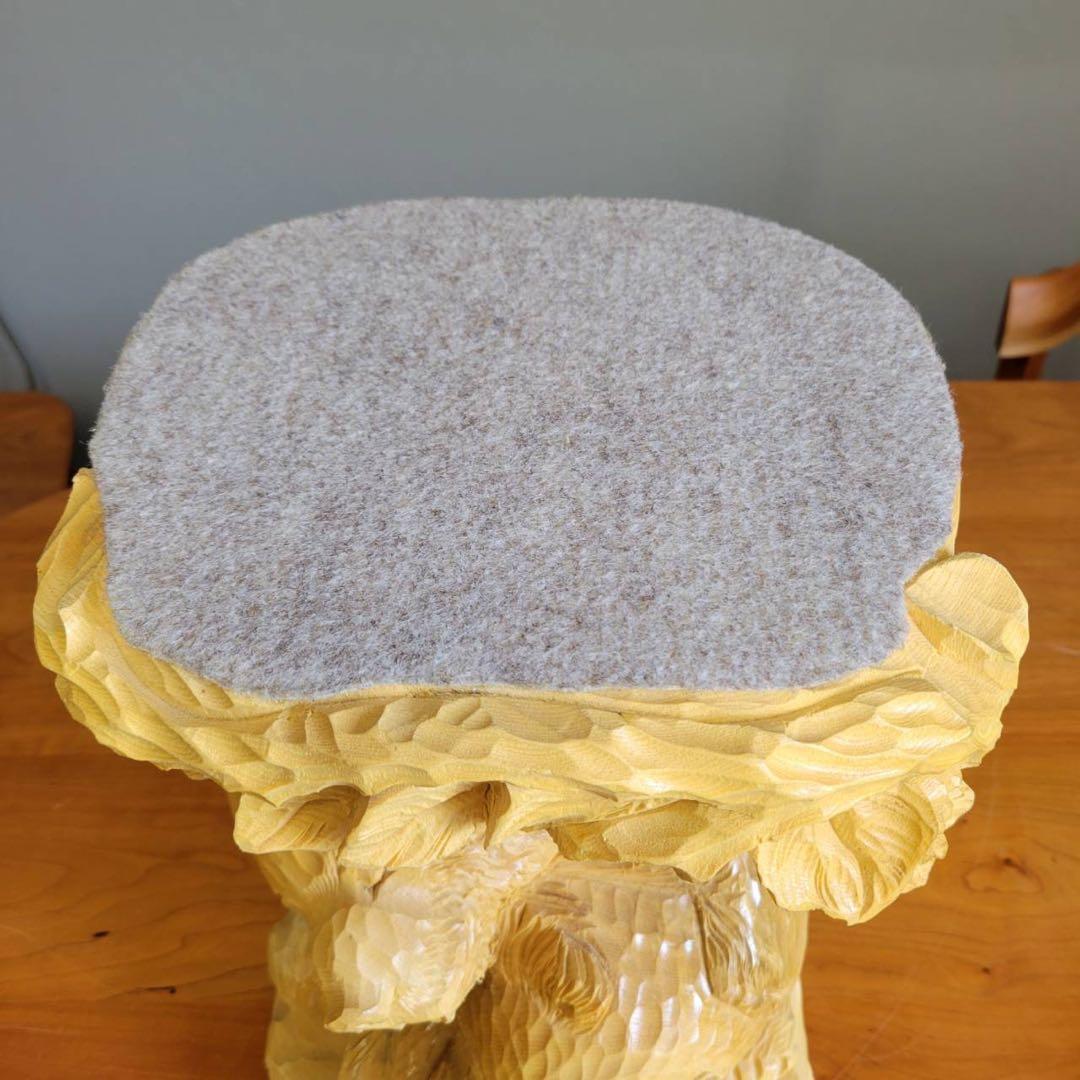 【匿名発送】木彫りの熊　親子熊　木工品　工芸品　置物　熊2匹　電話台　未使用