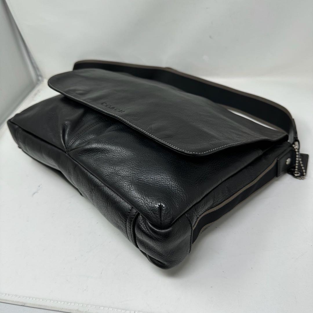 【美品】COACH コーチ ショルダーバッグ メッセンジャー レザー メンズ