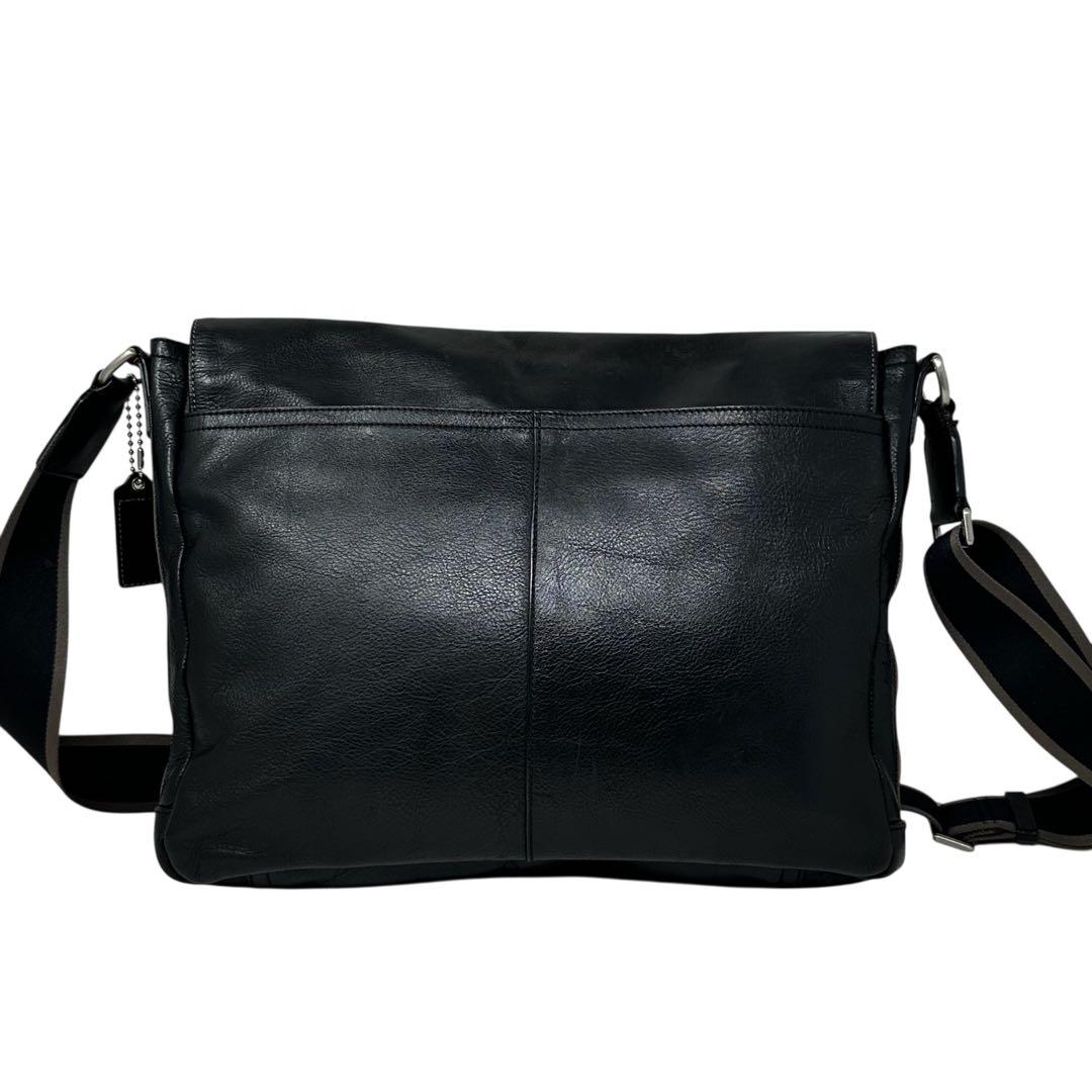 【美品】COACH コーチ ショルダーバッグ メッセンジャー レザー メンズ