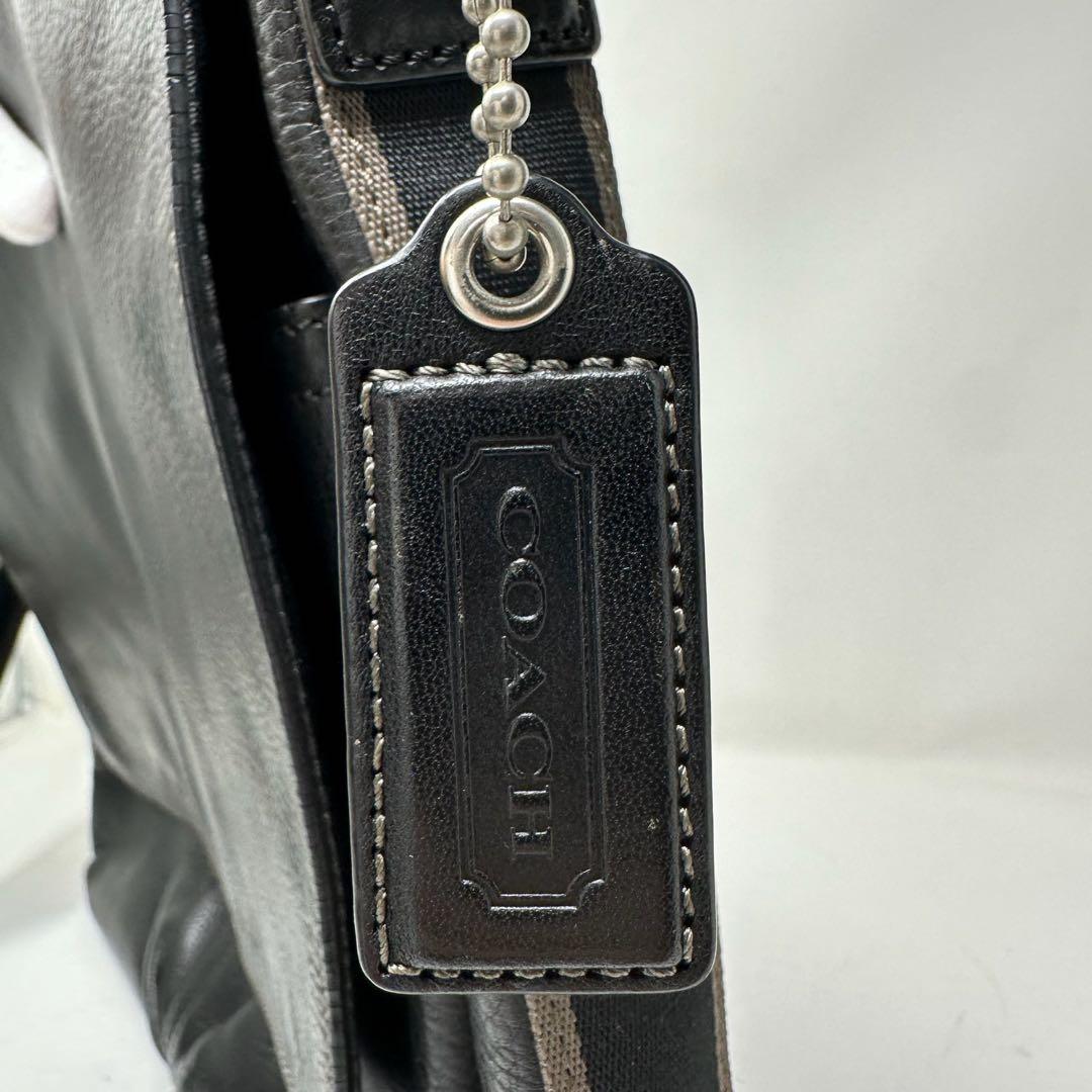 【美品】COACH コーチ ショルダーバッグ メッセンジャー レザー メンズ