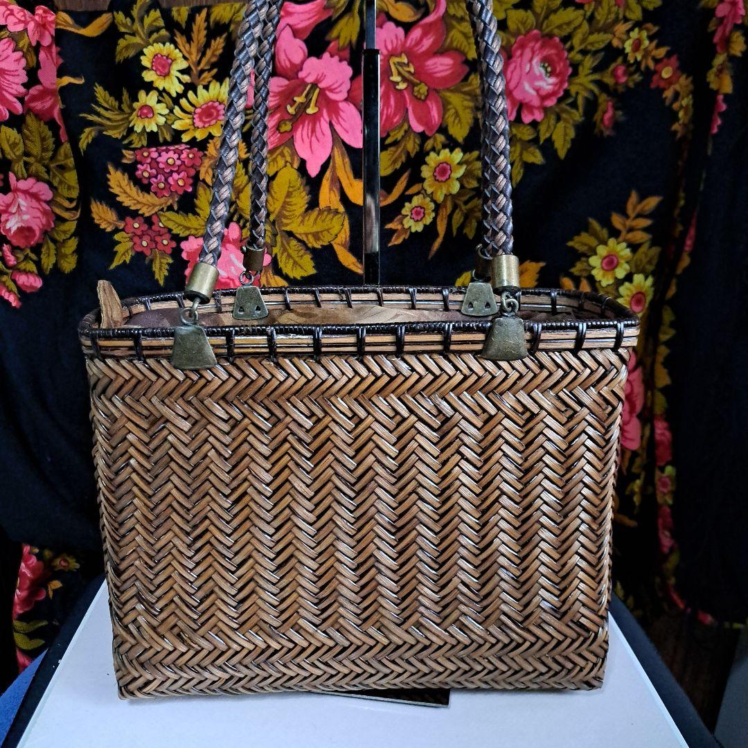 ハンドメイド 籐 籐バッグ かごバッグ ハンドバッグ