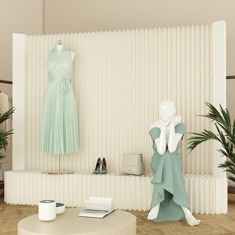 紙製パーテーション陳列展示台高さ1.5ｍ長さ3-4ｍ組立不要折りたたみ衝立仕切り