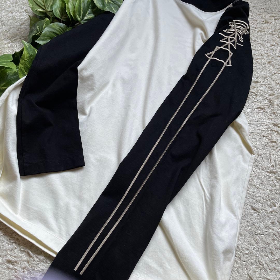 未使用⭐️ JULIUS ユリウス　トップス　モックネック　ラグラン　白黒　3