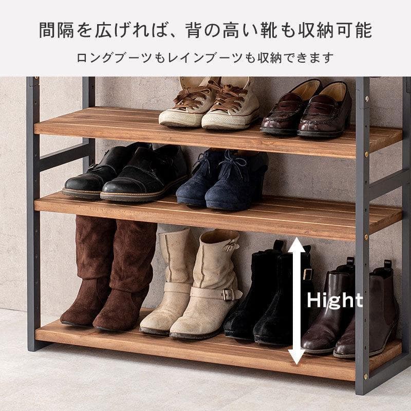 オープンシェルフ 棚 ラック シューズ 靴箱 収納 幅85cm 5段 ホワイト