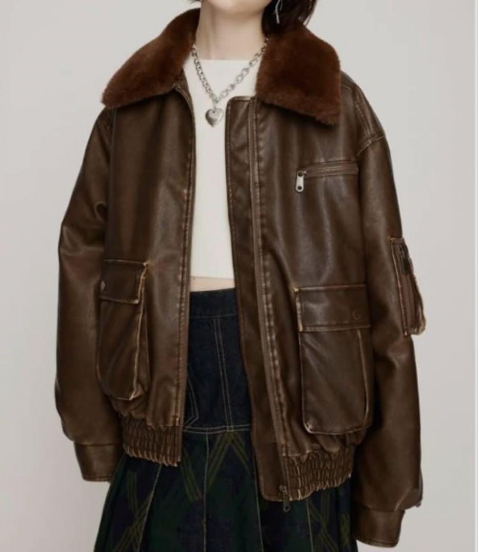 SLY ファージャケットブラウン