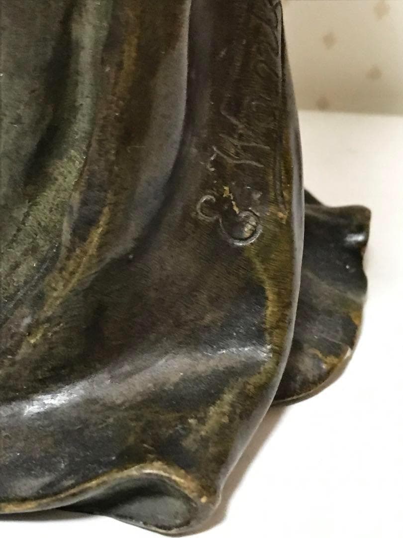 アンティーク アールヌーボー E.WANTE (1872-1960) ブロンズ像