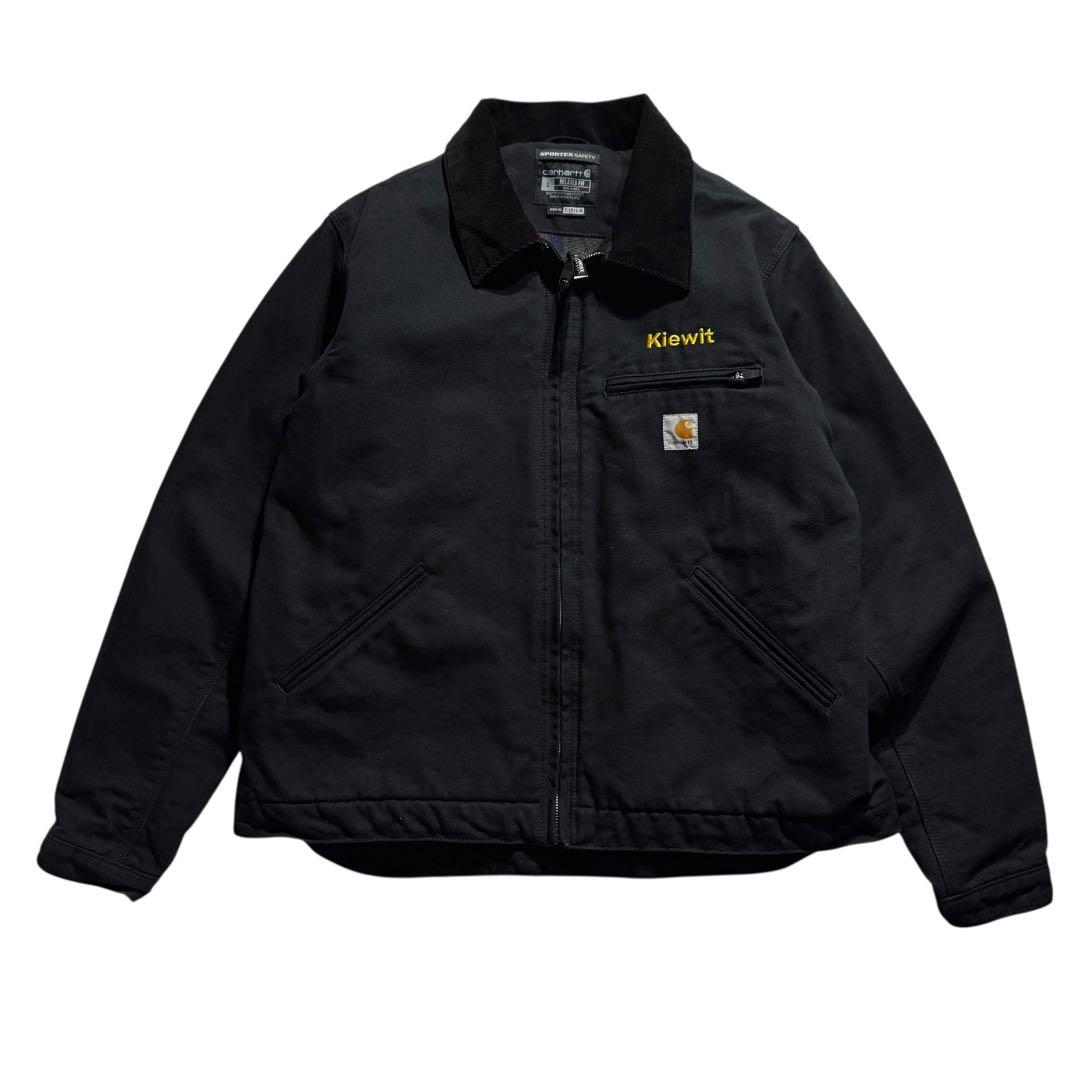 カーハート デトロイトジャケット 黒 OJ3828 企業ロゴ 00s ビンテージ
