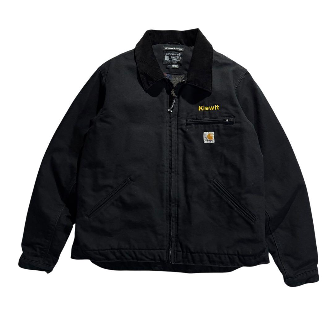 カーハート デトロイトジャケット 黒 OJ3828 企業ロゴ 00s ビンテージ